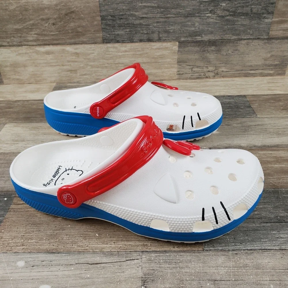 Crocs Hello Kitty‎ IAM Classic Clog Slide Sandal Mens Sz 9 Womens Sz 11 Clogs